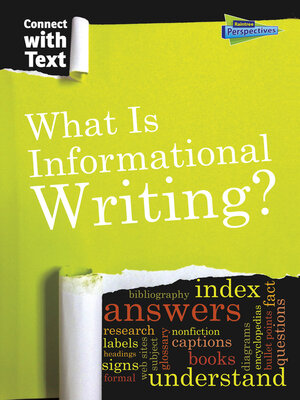 cover image of What is Informational Writing?